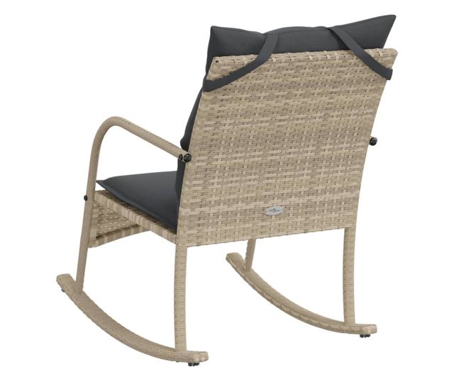 szürke polyrattan kerti hintaszék párnákkal