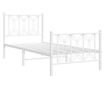 fehér fém ágykeret fej- és lábtámlával 90 x 190 cm