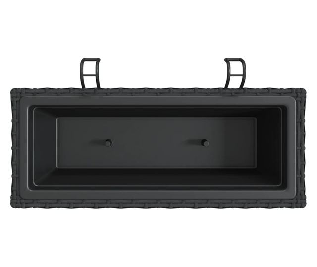 2 db fekete polyrattan növénytartó horoggal