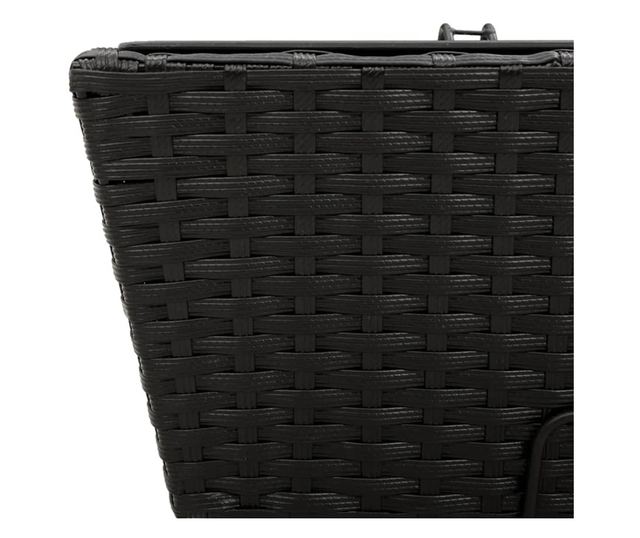 2 db fekete polyrattan növénytartó horoggal