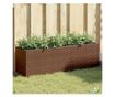 barna polyrattan kerti ültetőláda 3 cseréppel 105x30x32 cm