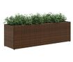 barna polyrattan kerti ültetőláda 3 cseréppel 105x30x32 cm