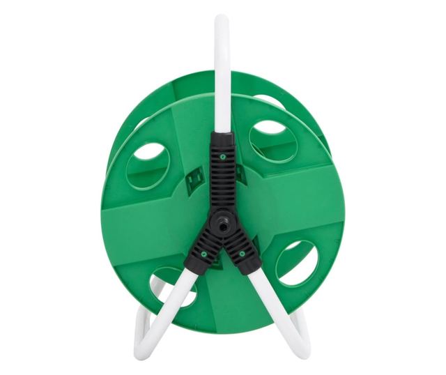 zöld acél szabadon álló tömlőorsó 45 m 1/2"-os tömlőhöz