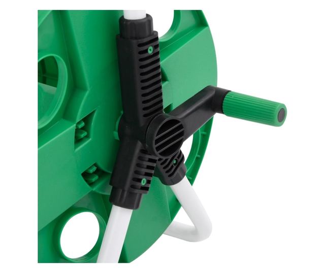 zöld acél szabadon álló tömlőorsó 45 m 1/2"-os tömlőhöz