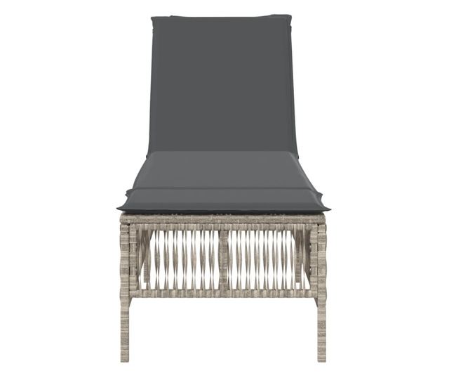 világosszürke polyrattan napozóágy párnával