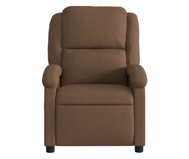 Електрически реклайнер фотьойл, кафяв, текстилна материя