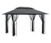 Градинска беседка със странични стени, антрацит, 400x300x270 см, стомана