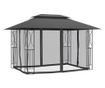 Градинска беседка със странични стени, антрацит, 400x300x270 см, стомана