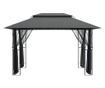 Градинска беседка със странични стени, антрацит, 400x300x270 см, стомана