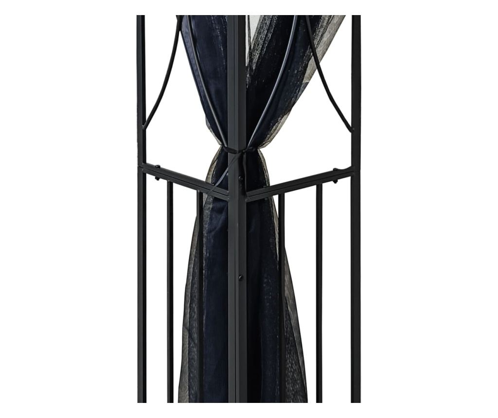 Altánok s bočnými stenami, antracitový, 400x300x270 cm, oceľ - 5