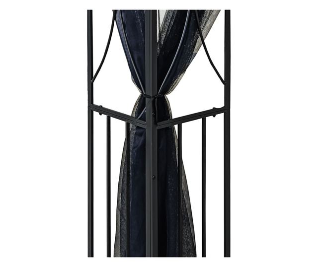 Градинска беседка със странични стени, антрацит, 400x300x270 см, стомана