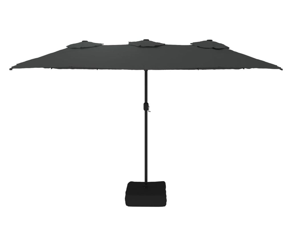 Двоен LED чадър, антрацит, 449x245 см - 4