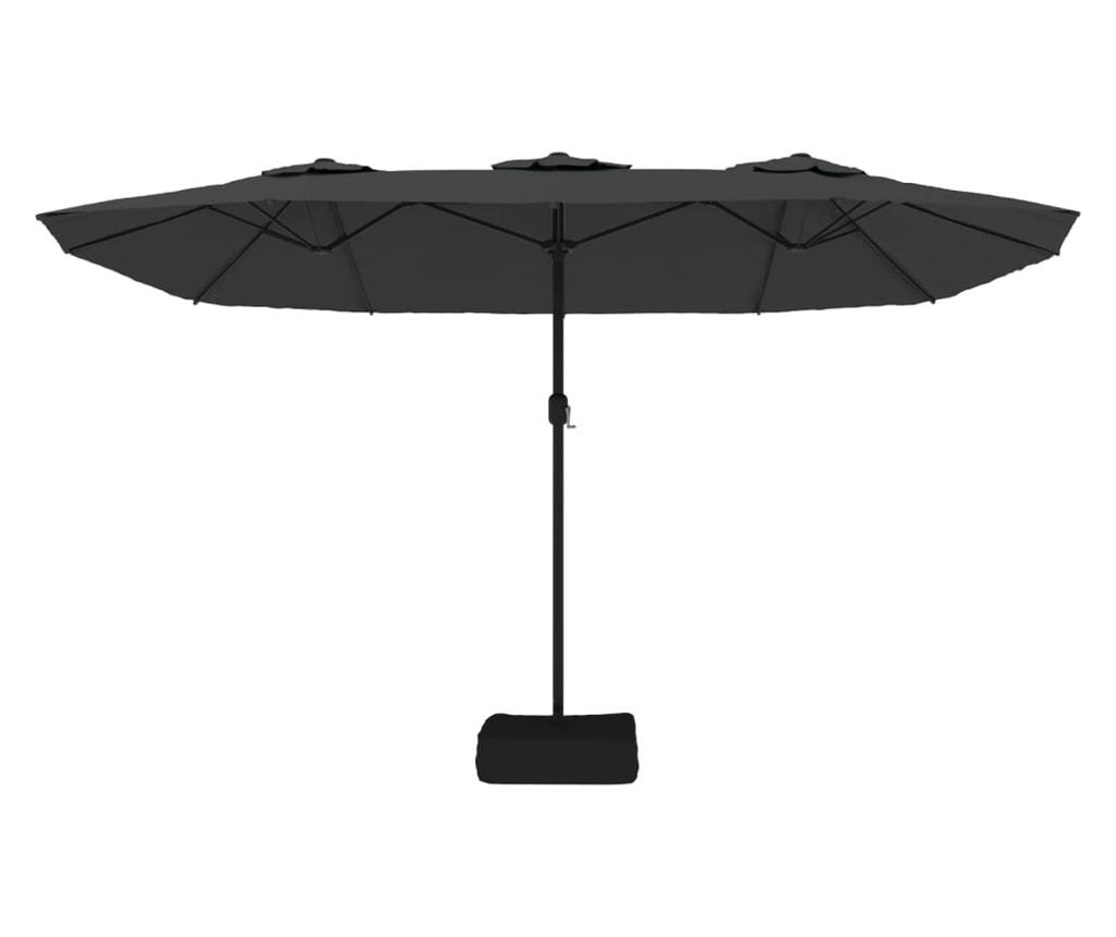 Двоен LED чадър, антрацит, 449x245 см - 5