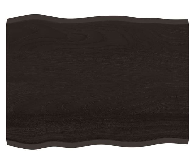 sötétbarna kezelt tömör tölgyfa asztallap 80 x 60 x 2 cm