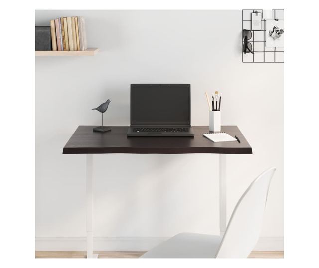 sötétbarna kezelt tömör tölgyfa asztallap 80 x 60 x 2 cm