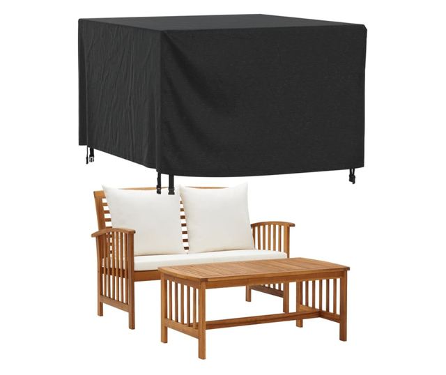 fekete 420D vízálló kerti bútorhuzat 135 x 135 x 90 cm