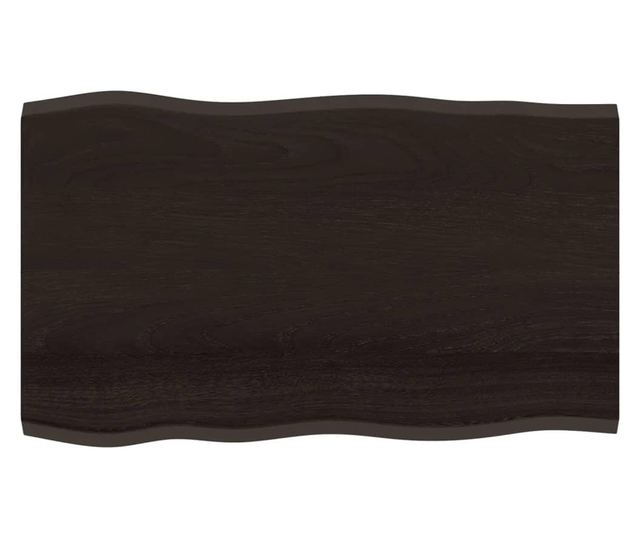 sötétbarna kezelt tömör tölgyfa asztallap 100 x 60 x 2 cm