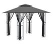 Градинска беседка със странични стени, антрацит, 300x300x270 см, стомана