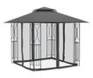 Градинска беседка със странични стени, антрацит, 300x300x270 см, стомана