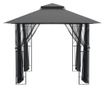 Градинска беседка със странични стени, антрацит, 300x300x270 см, стомана