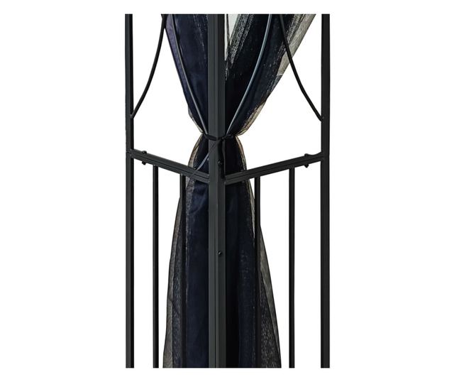 Градинска беседка със странични стени, антрацит, 300x300x270 см, стомана