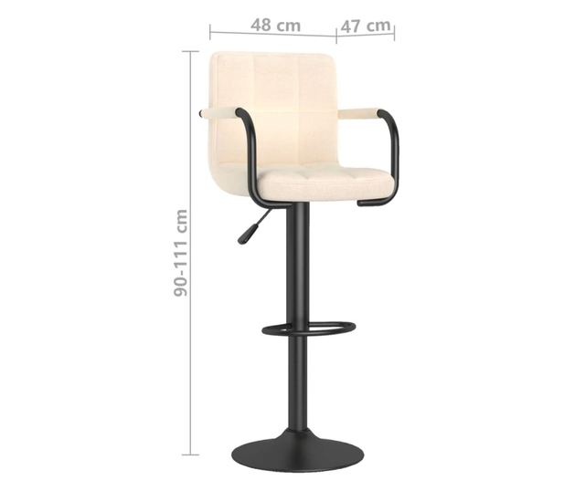 Barski stol, krem barve, tekstilni material