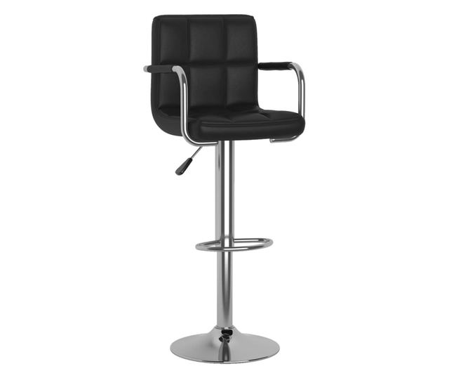 Barski stoli, 2 kosa, črni, umetno usnje