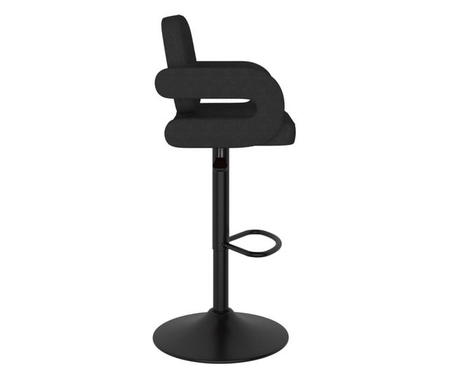 Barski stoli, 2 kosa, črni, tekstil