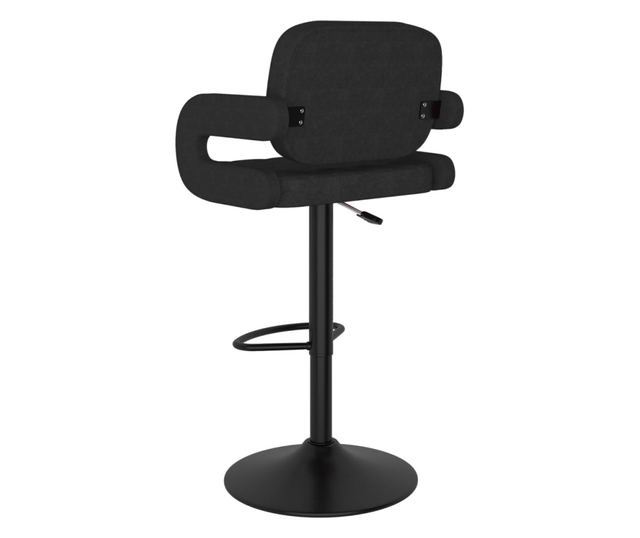 Barski stoli, 2 kosa, črni, tekstil