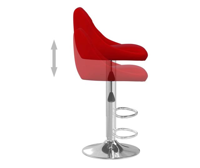 Barski stoli, 2 kosa, vinsko rdeča, žamet