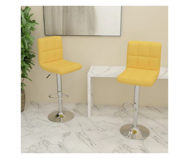 Barski stoli, 2 kosa, gorčično rumena, blago