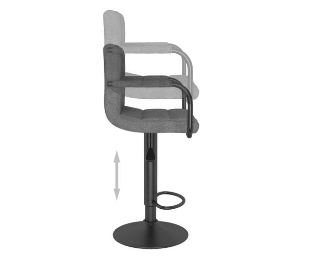 Barski stoli, 2 kosa, temno siva, blago