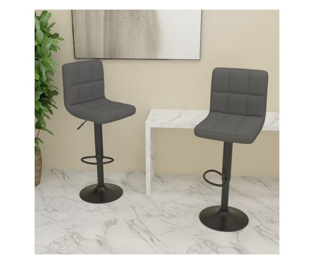 Barski stoli, 2 kosa, temno sivi, blago
