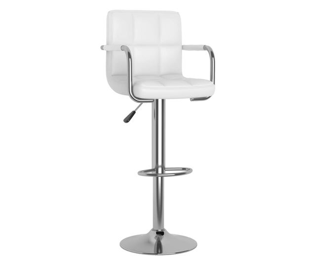 Barski stoli, 2 kosa, beli, umetno usnje