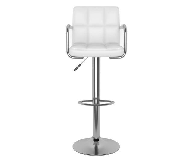 Barski stoli, 2 kosa, beli, umetno usnje