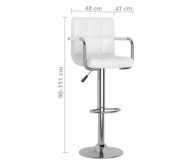 Barski stoli, 2 kosa, beli, umetno usnje