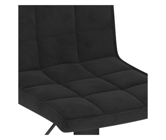 Barski stol, črn, žamet