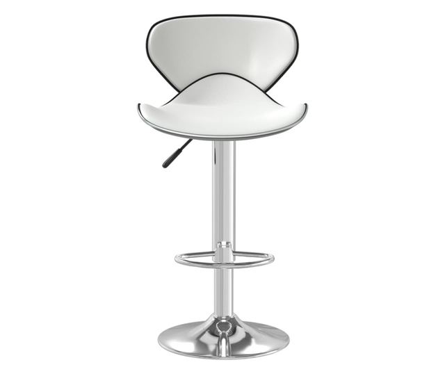 Barski stol, bel, umetno usnje