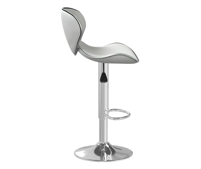 Barski stol, bel, umetno usnje