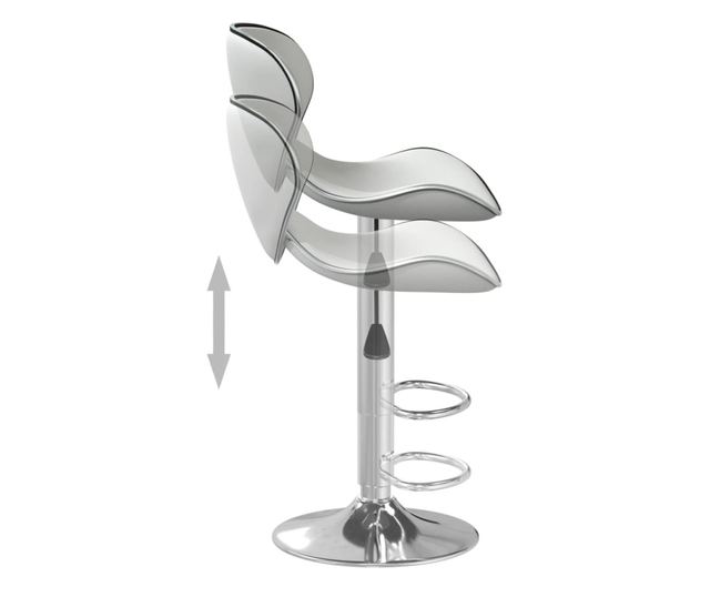 Barski stol, bel, umetno usnje