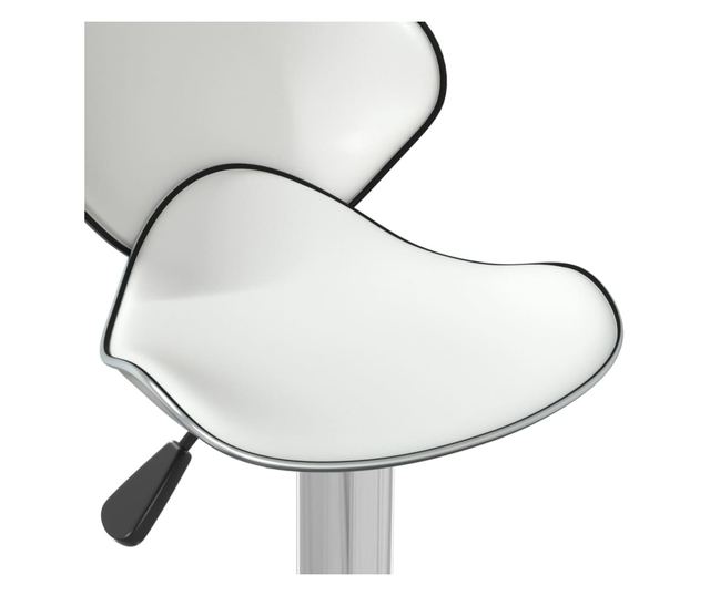 Barski stol, bel, umetno usnje