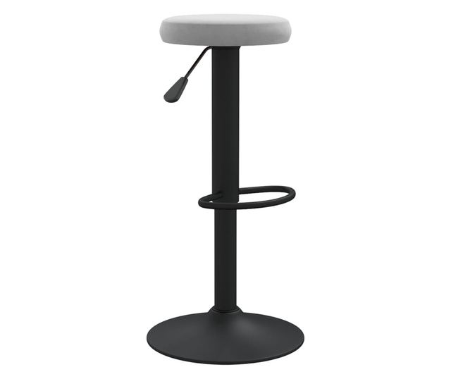 Barski stoli, 2 kosa, svetlo sivi, žamet