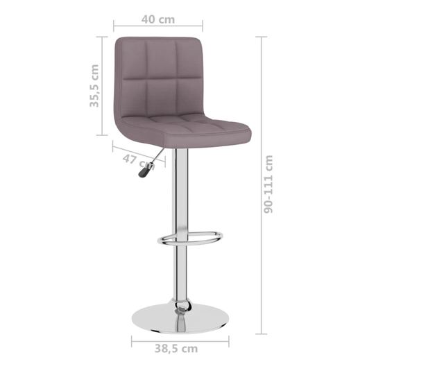 Barski stoli, 2 kosa, taupe siva, blago