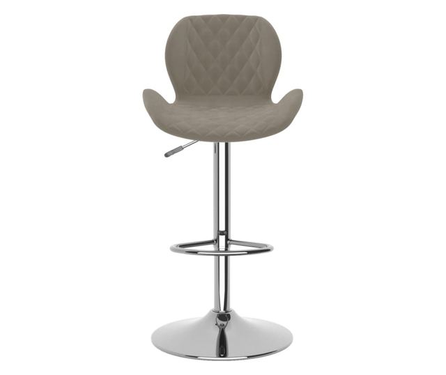 Barski stoli, 2 kosa, svetlo siva, žamet