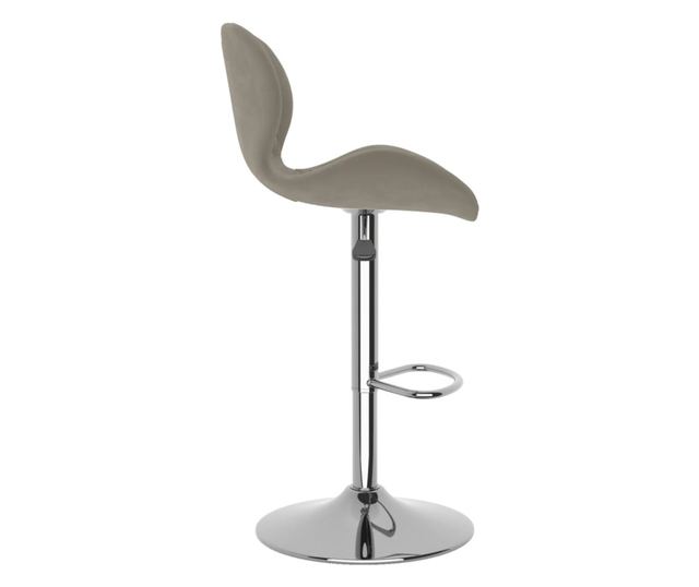 Barski stoli, 2 kosa, svetlo siva, žamet