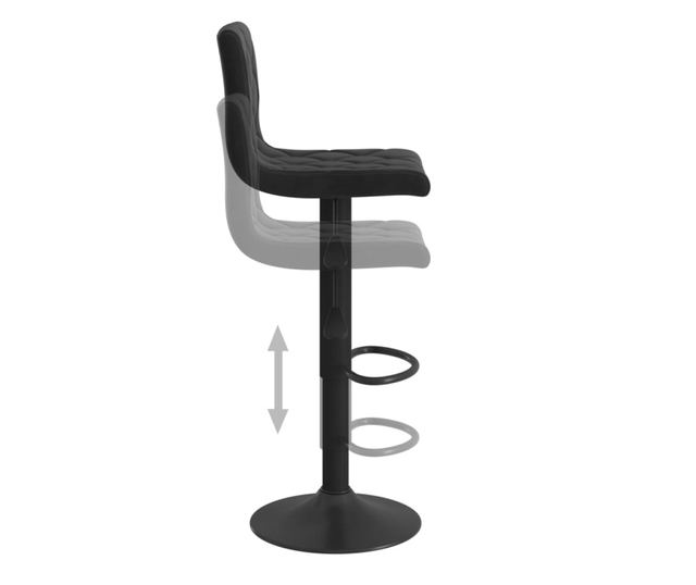 Barski stoli, 2 kosa, črni, žamet