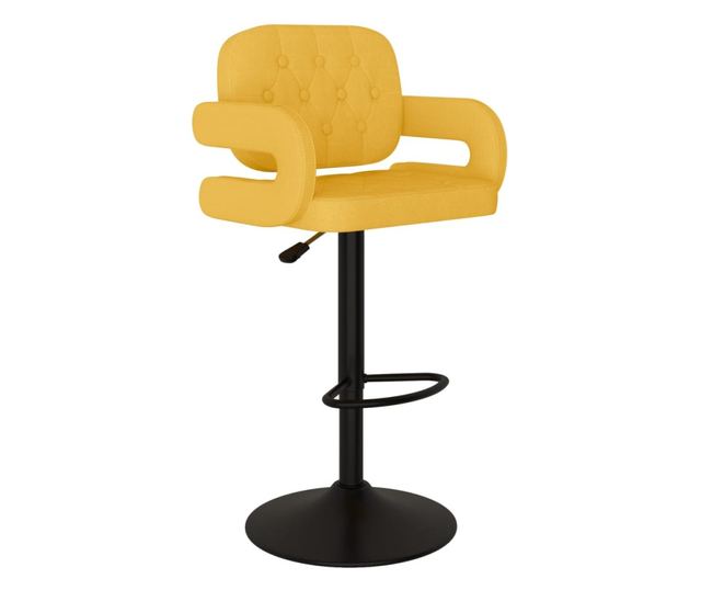 Barski stoli, 2 kosa, gorčično rumena, blago