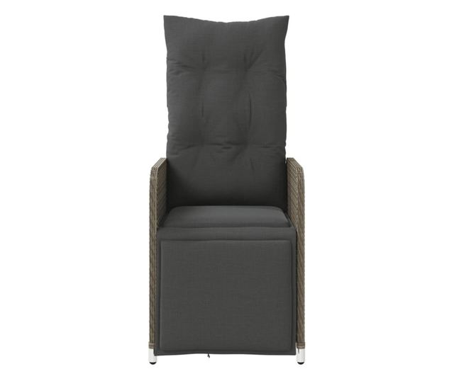 szürke polyrattan dönthető kerti szék párnákkal