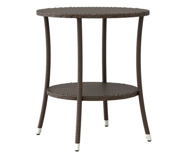 3 részes barna polyrattan bisztrógarnitúra párnákkal