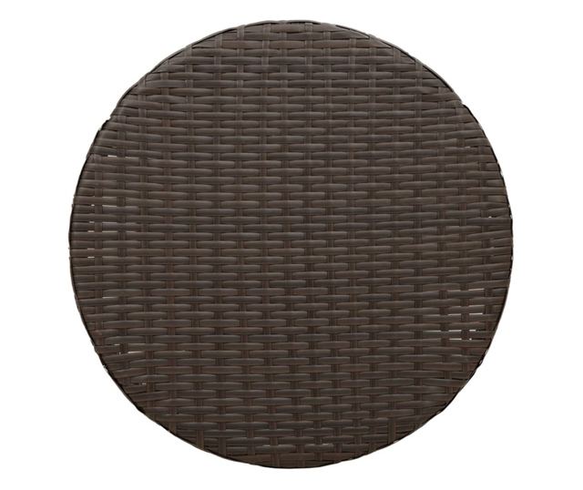 3 részes barna polyrattan bisztrógarnitúra párnákkal